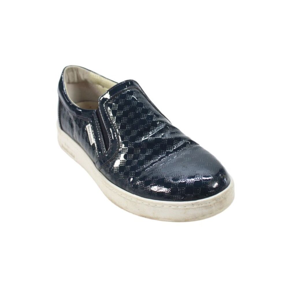 Nero Giardini Womens Textured Slip On Sneakers Shoes Dark Blue Size 7.5